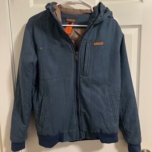 Patagonia Blue Hooded Bomber Jacket